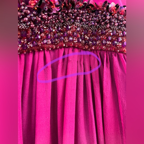 Marc Bouwer Silk/Satin Ombre Chiffon Empire Waist Knee Length Party Dress Size 2 - Picture 8 of 14